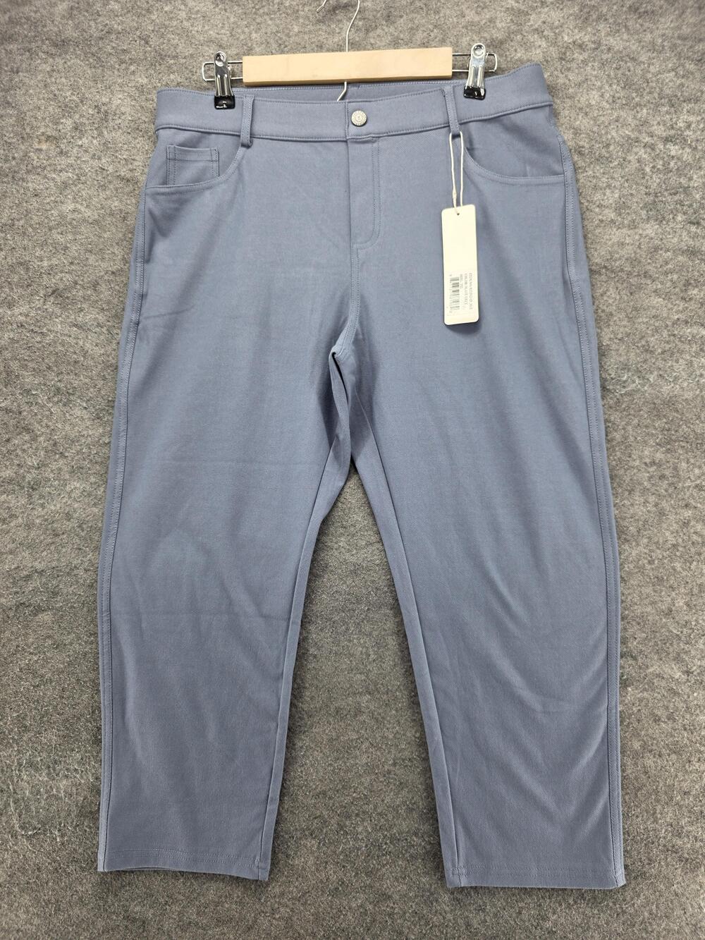 YELITE Pants Womens 3XL Gray Chino Tapered Stretch Pockets Pull On Twill 24 In